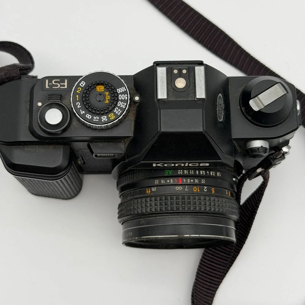 Konica FS-1 35mm SLR Film Camera with Hexanon AR 40mm f1.8 Lens & Hoya Filter